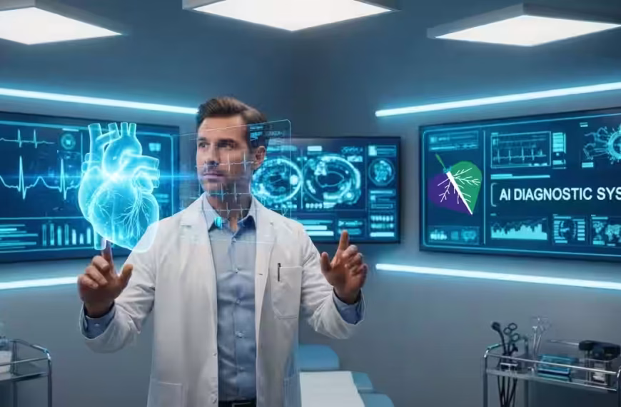 Cardiologo osserva modelli digitali del cuore elaborati da un sistema di intelligenza artificiale