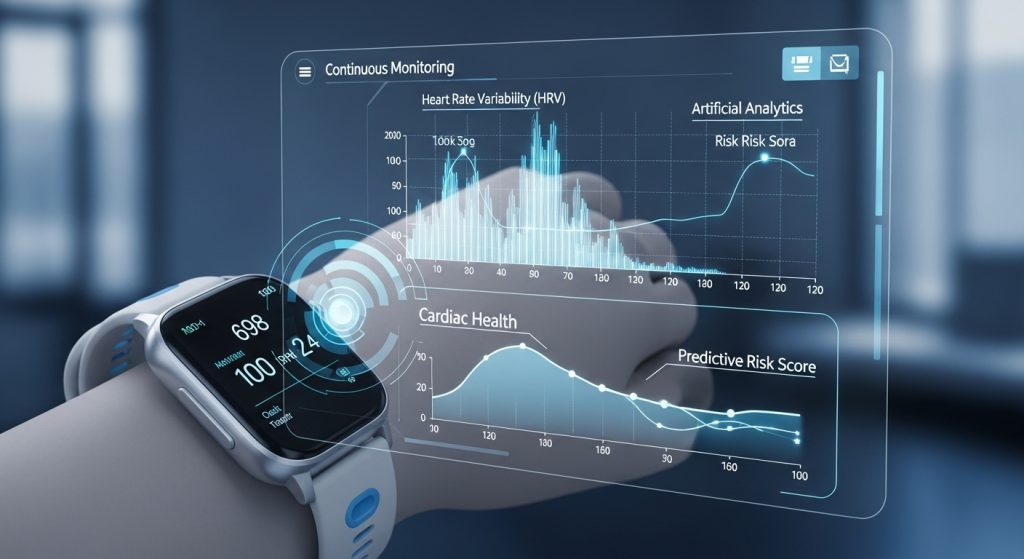 Dispositivo indossabile monitora i dati cardiaci integrati in un modello predittivo IA